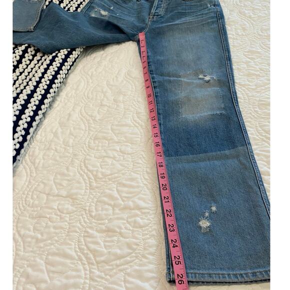 NWOT 7 For all Mankind Two toned light wash jeans Womens size 26 Edie Patchwork - Picture 6 of 8